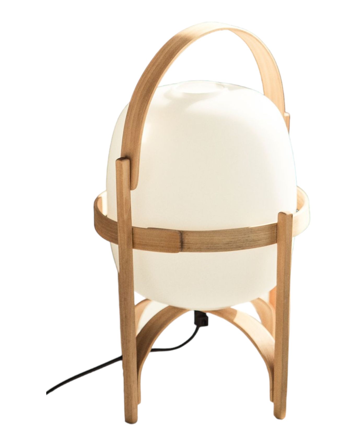 Cestita Tischleuchte mit Opal Kunststoffschirm und Holzgestell, eine moderne Tischlaterne für stimmungsvolle Beleuchtung.