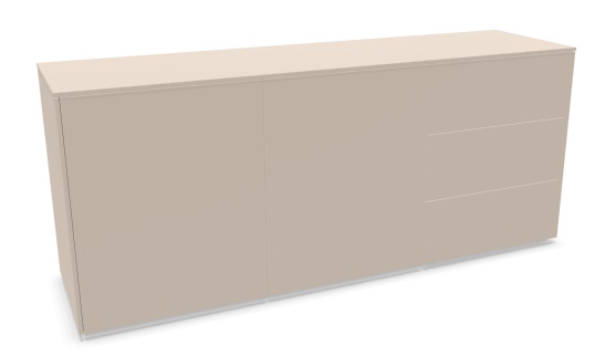 Aventa Sideboard Müller Möbelwerkstätten Vorzugskombination 9 Melamin kaschmirgrau / Kunststoffgleiter