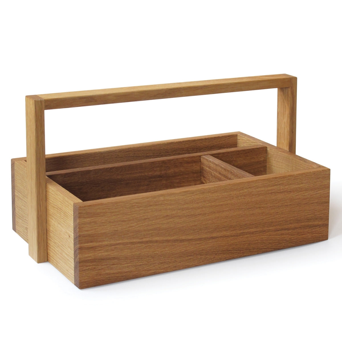 Werkzeugbox aus Holz, Modell All you need Side by Side, mit Tragegriff und Fächern.