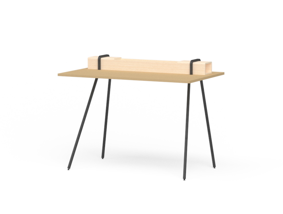 Kurt Sekretär von Moormann: Schreibtisch mit Ablage und schwarzen Beinen, minimalistisches Design.