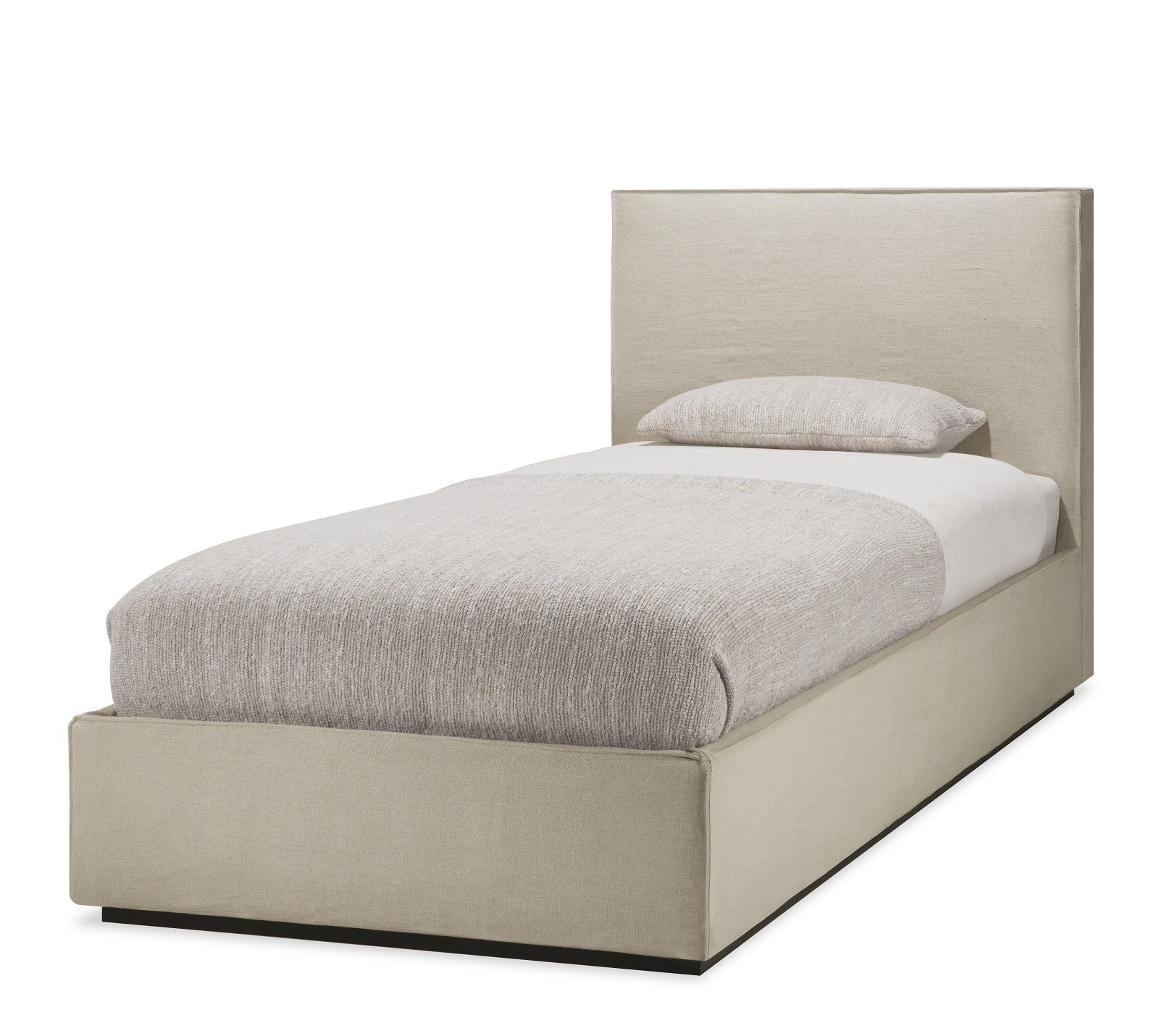 Revive Bett von Ethnicraft mit abnehmbarem Bezug in Beige, modernes Design für Schlafzimmer.