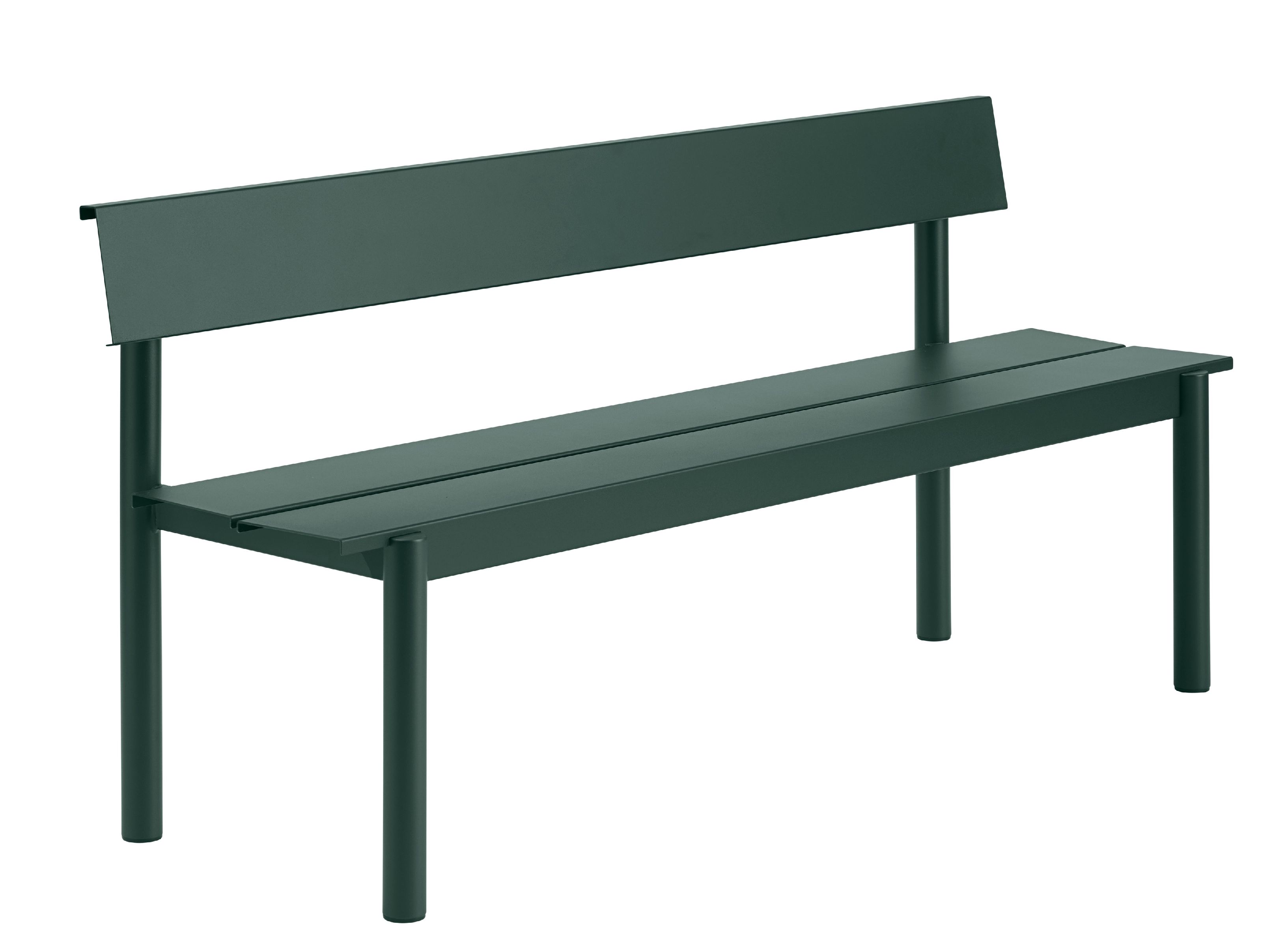 Linear Steel Bench Outdoor Bank mit Rückenlehne 170x34 cm Muuto