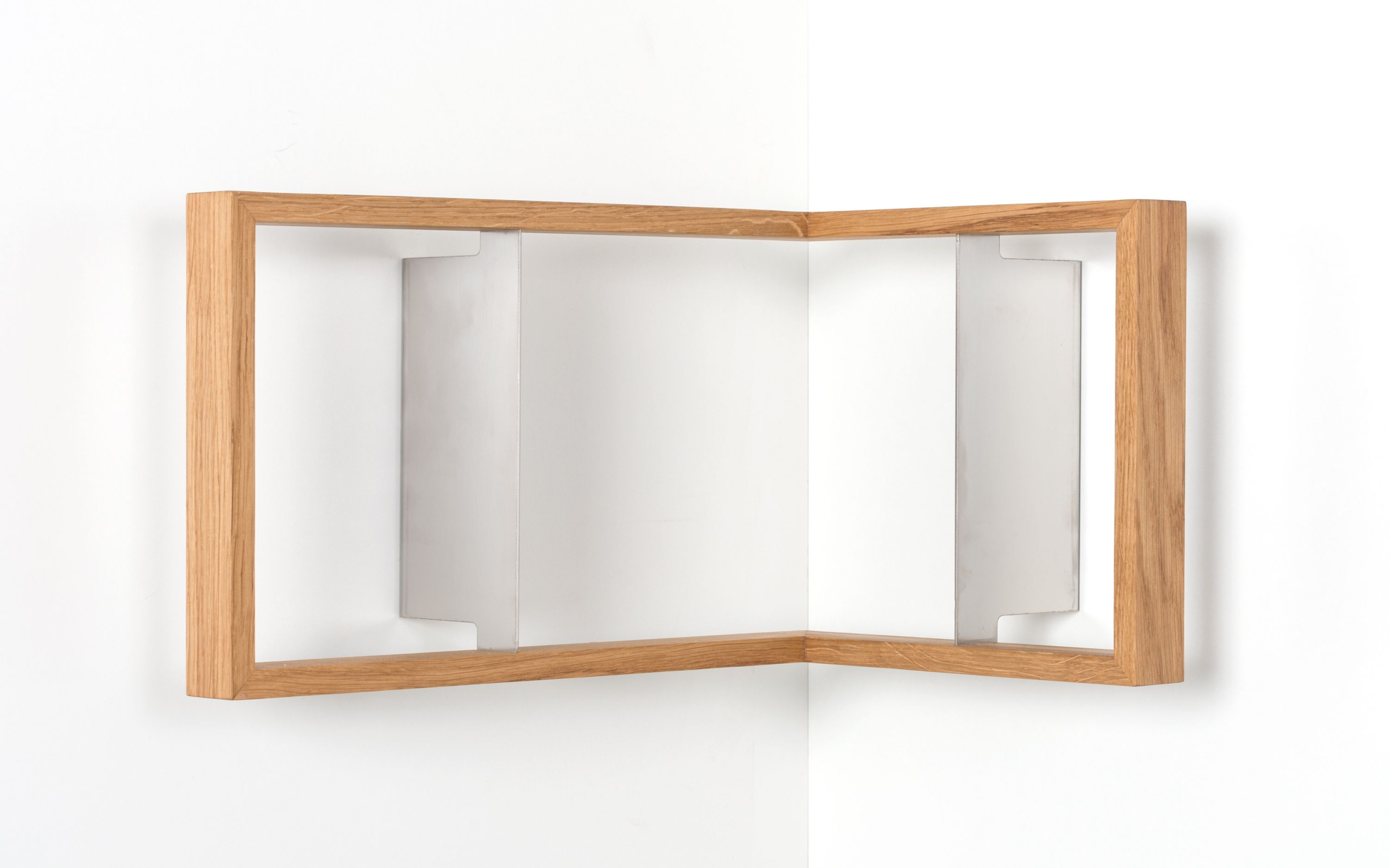 Eckregal b-eck2 aus Eiche, das kleine b. Modernes Wandregal für die Ecke, Eiche natur.