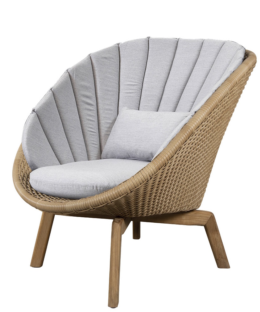 Peacock Outdoor Loungesessel Faser Cane-Line Natur mit Kissen