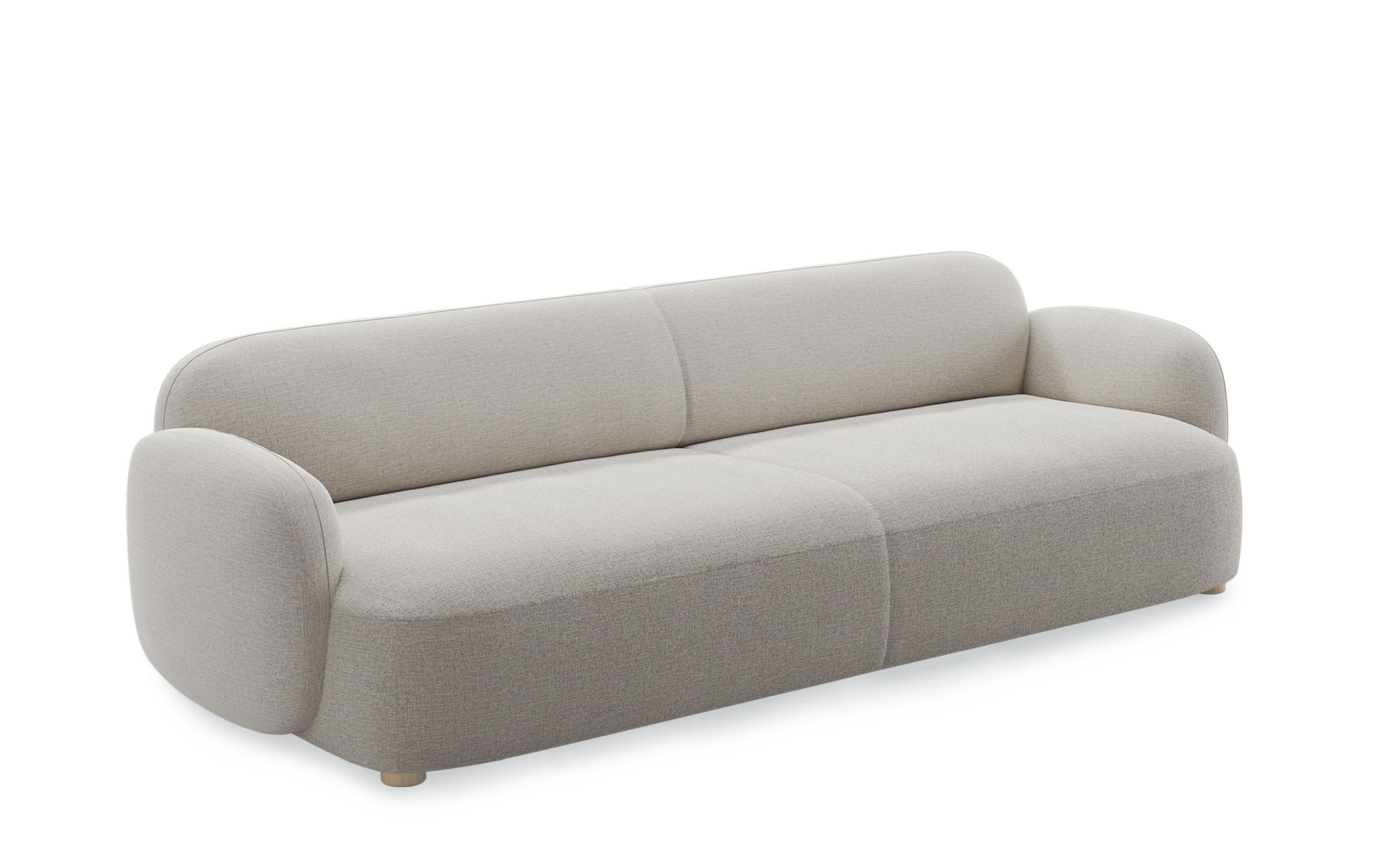 Gem Sofa, hellgraues 3-Sitzer Sofa von Northern, modernes Design mit abgerundeten Armlehnen.