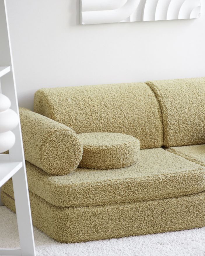 Kinderspielsofa Teddystoff Matcha Wigiwama