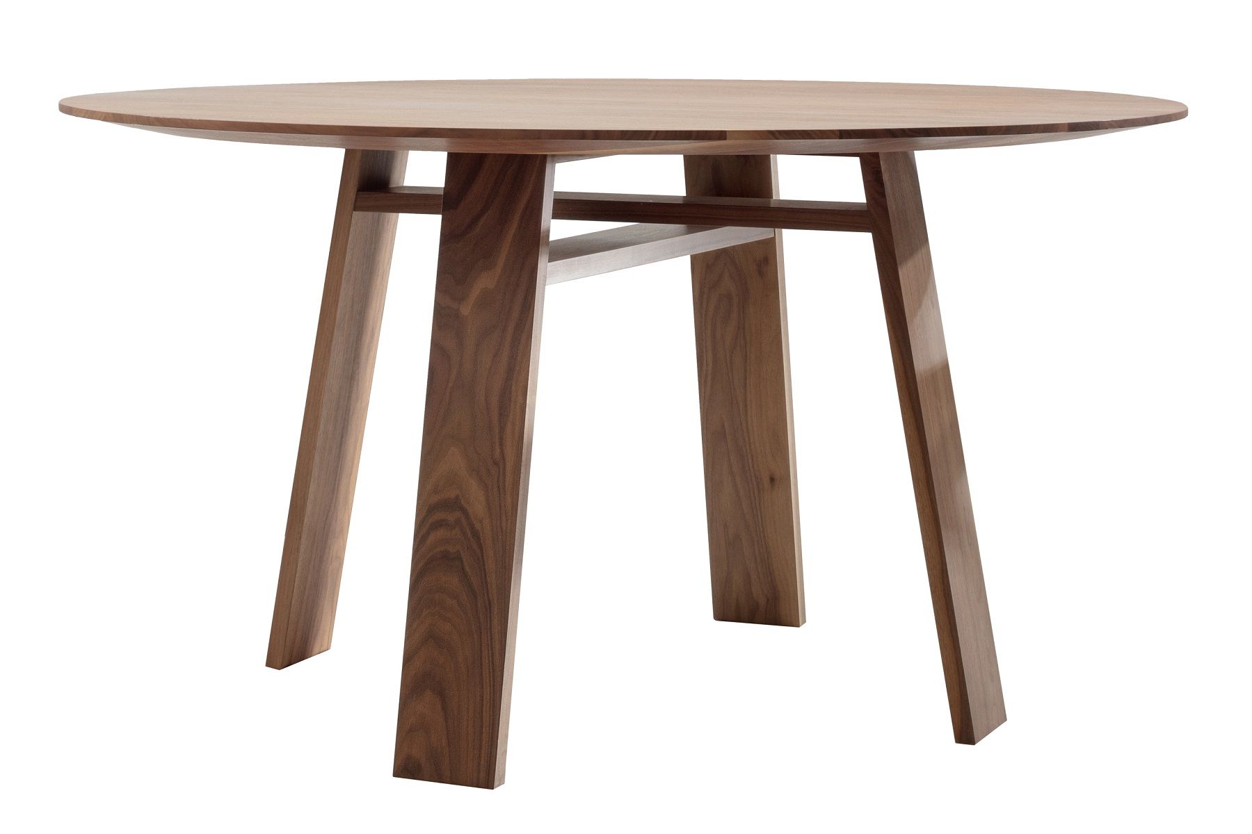 BONDT Tisch: Runder Esstisch aus Holz mit vier Beinen, modernes Design.