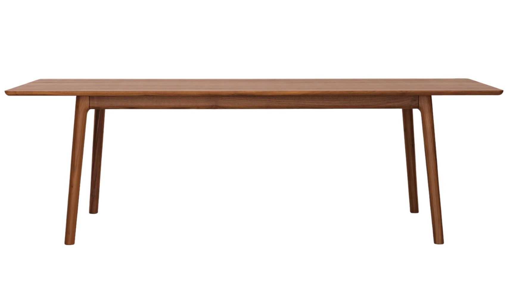 E8 Tisch: Rechteckiger Esstisch aus Massivholz, Zeitraum Möbel, natürliche Holzfarbe, minimalistisches Design.