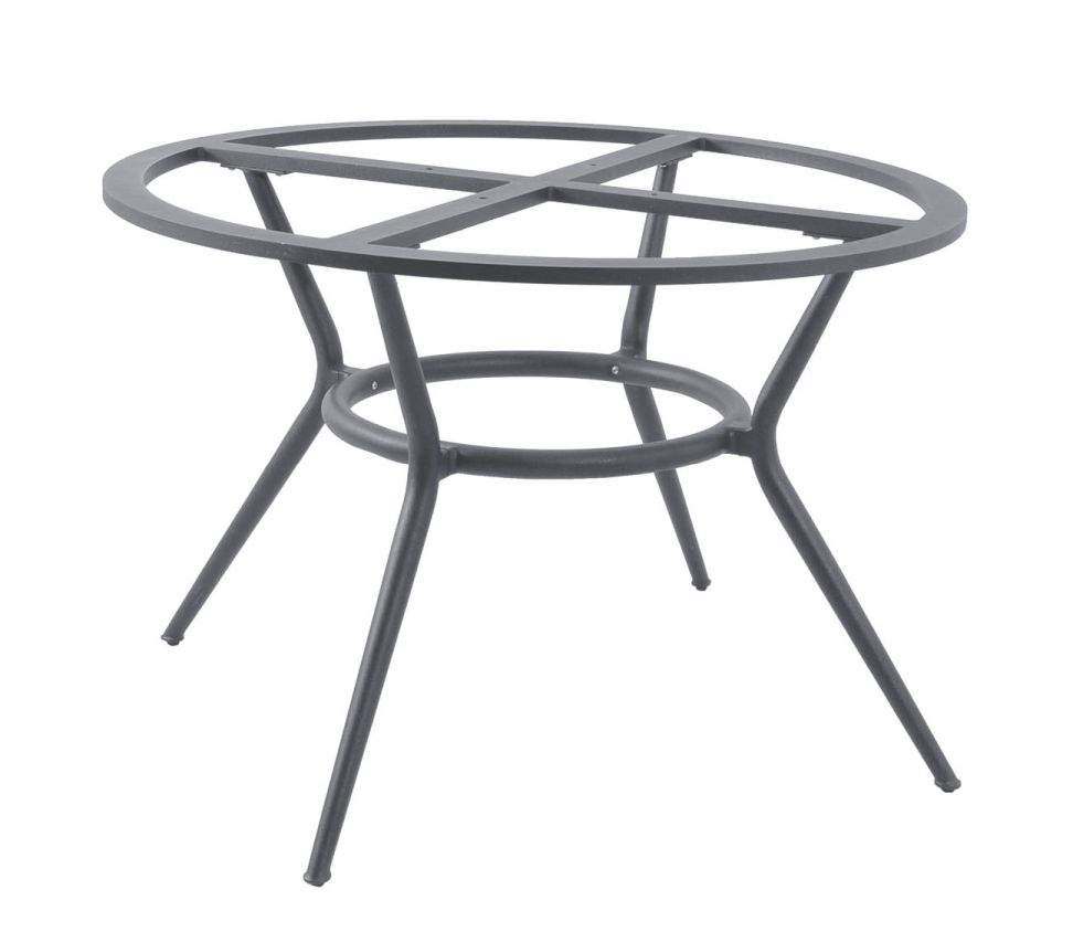 Joy Outdoor Esstisch Gestell hellgrau von Cane-Line, rund, für Kompaktlaminat Tischplatte.