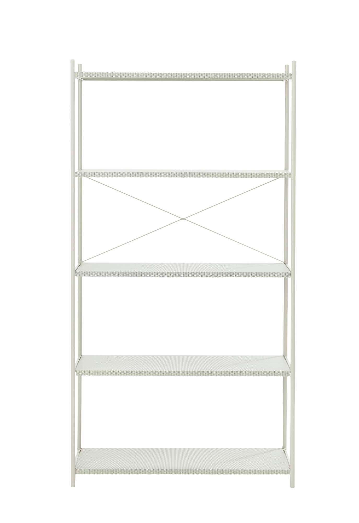 Helles, leeres Punctual Regal von Ferm Living, 1x5 Fächer, modernes Regalsystem für Wohnzimmer und Büro.