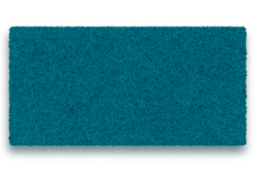 Detailaufnahme einer türkisfarbenen Filzplatte von Hey Sign, geeignet für den Welle Paravent als Schallschutz.