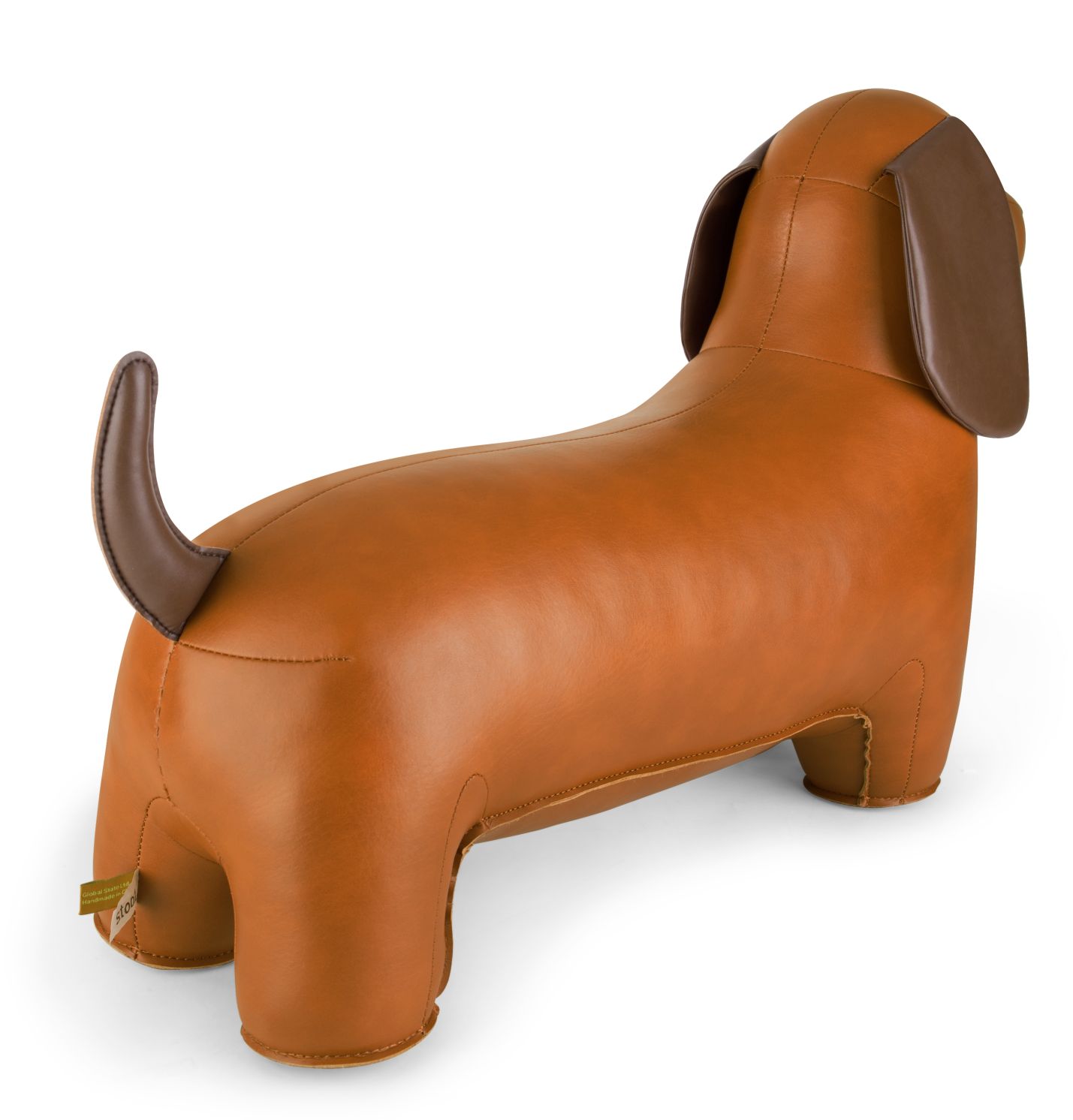 Brauner Teckel Hocker von Züny, ein dekorativer und bequemer Sitzhocker in Hundeform.