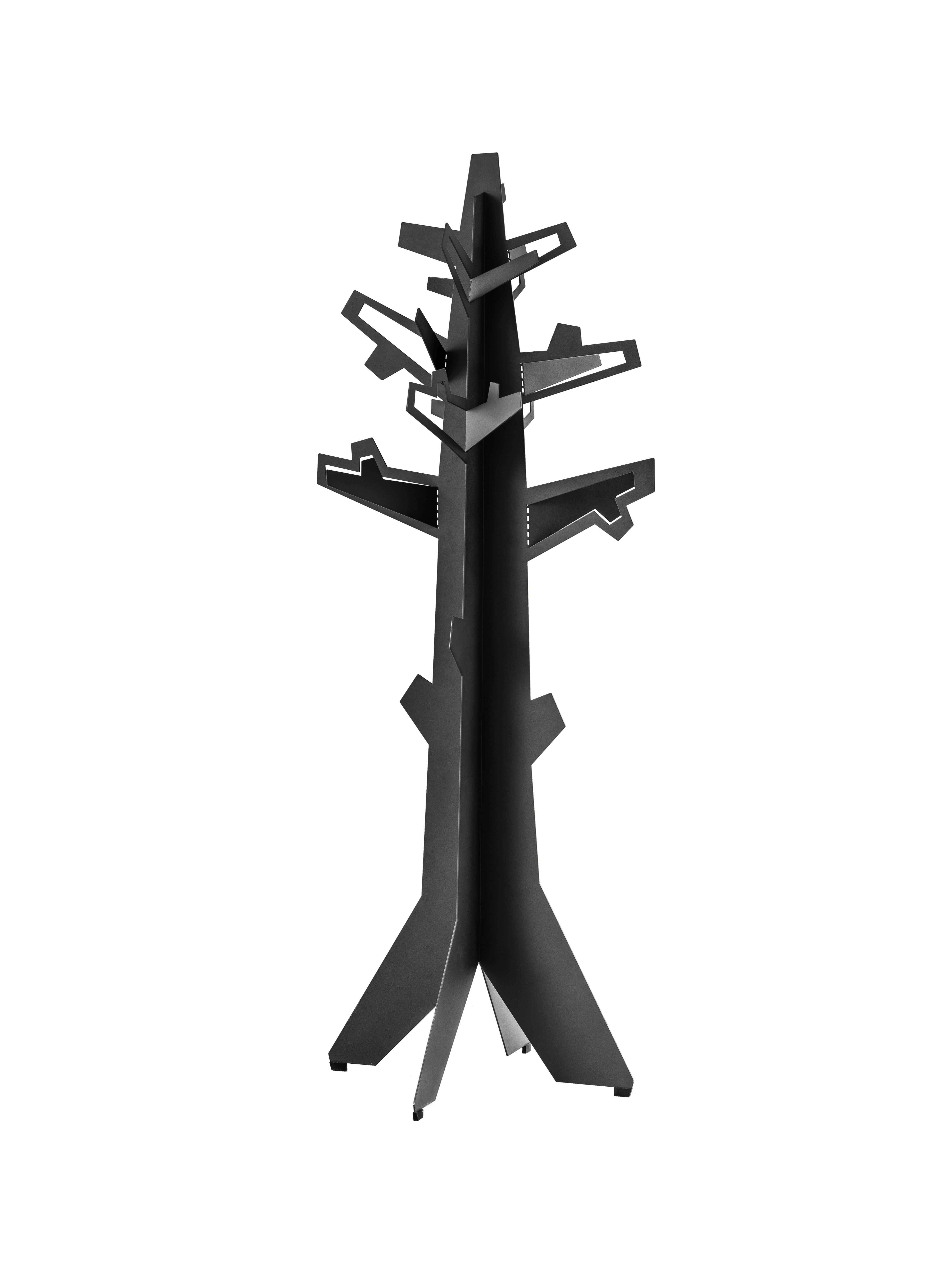 Schwarzer Forest for the Trees Kleiderständer von vanEsch in Baumform, moderne Garderobe.