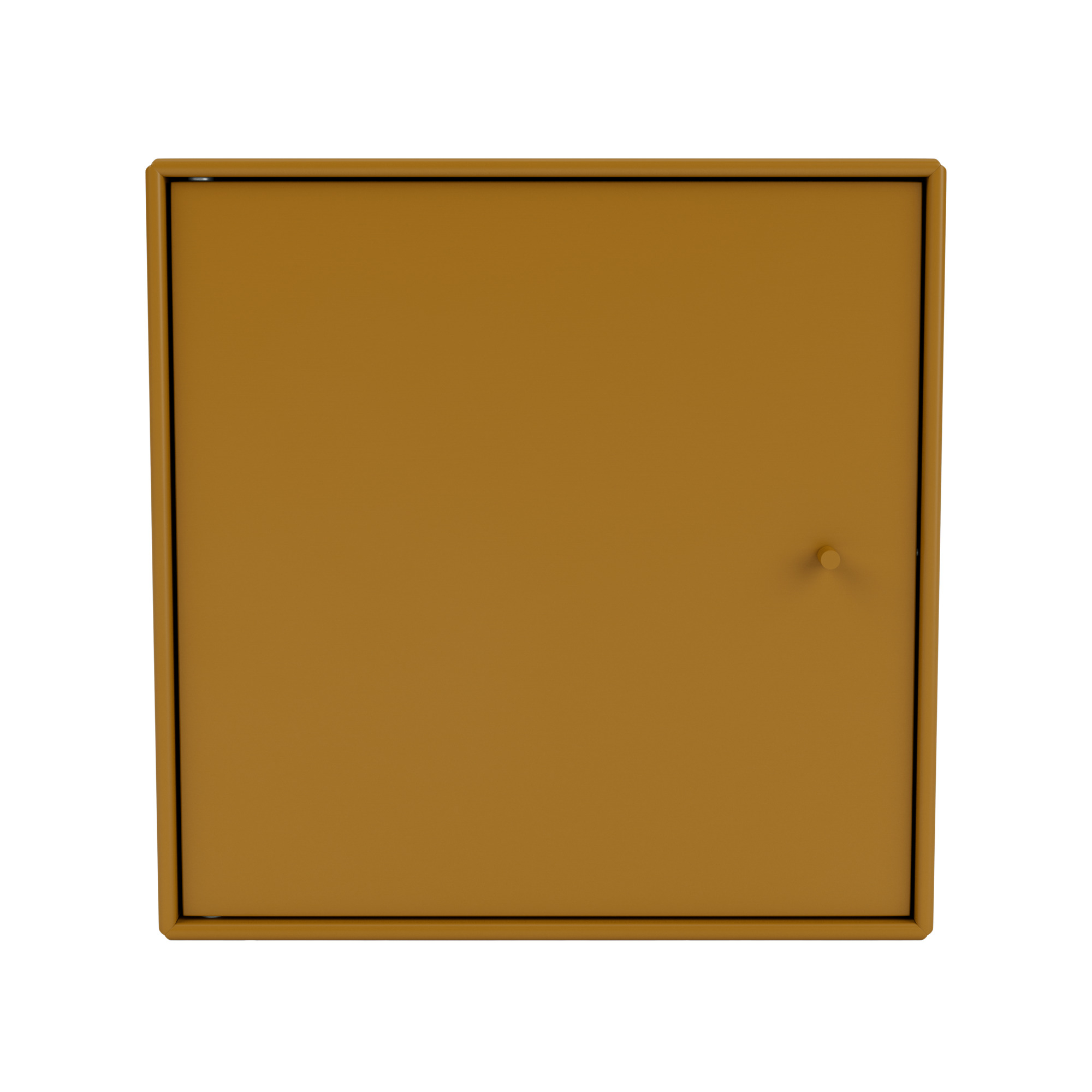 Mini Modul mit Tür in Amber Montana Farbe, quadratischer Schrank für moderne Inneneinrichtung.