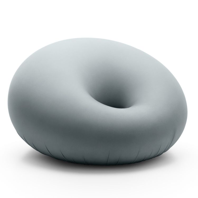 Grauer Detecma Sessel von Gufram, modernes Design, bequemer Sitzsack für Wohnzimmer und Lounge.