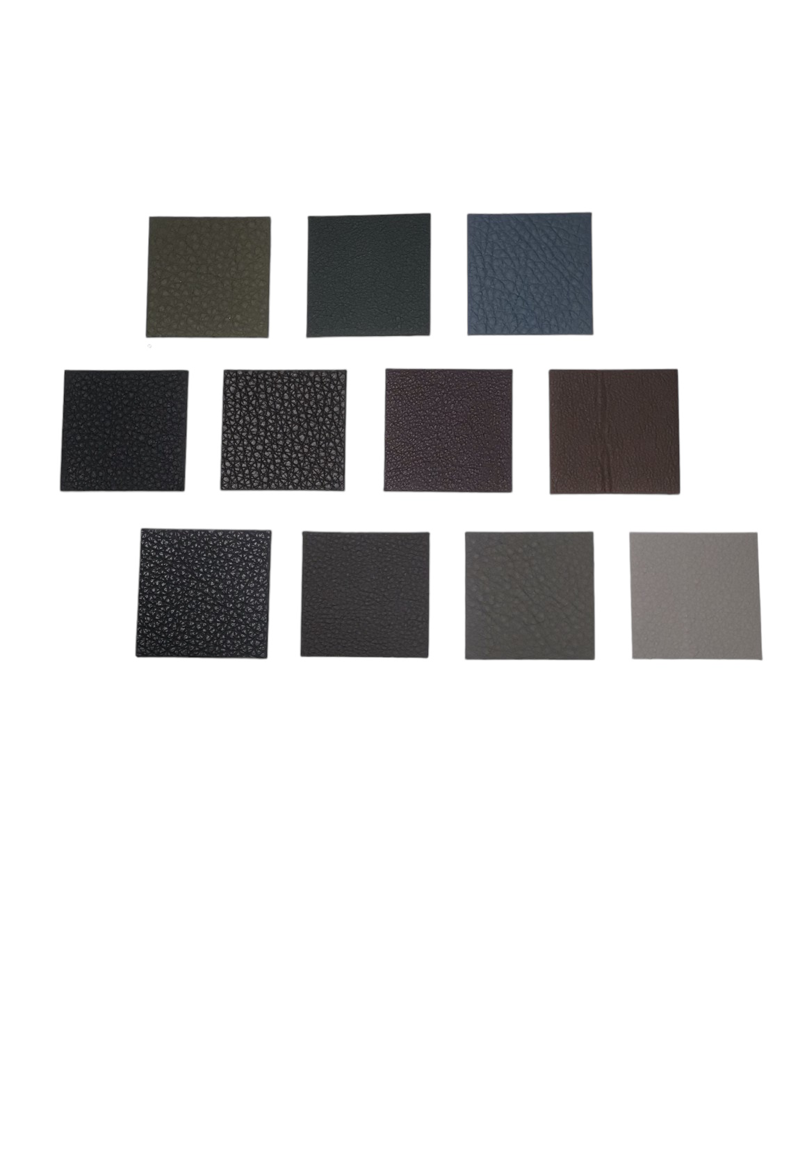 Ledermusterkarte mit verschiedenen Premium Leder Farbmustern für Möbel und Innenausstattung.