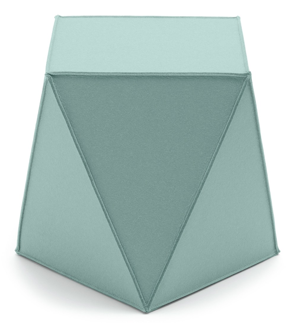 Brilli Sitzmöbel von Hey Sign: Moderner, mintgrüner Hocker aus Filz, ideal als Sitzgelegenheit oder Beistelltisch.