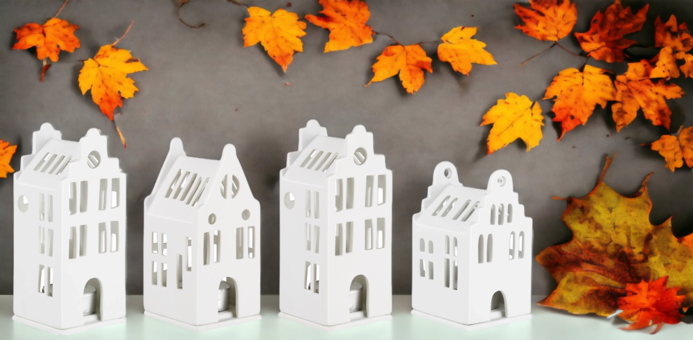 Zuhause Lichthaus Sortiment 4-er Set Grachten Räder 