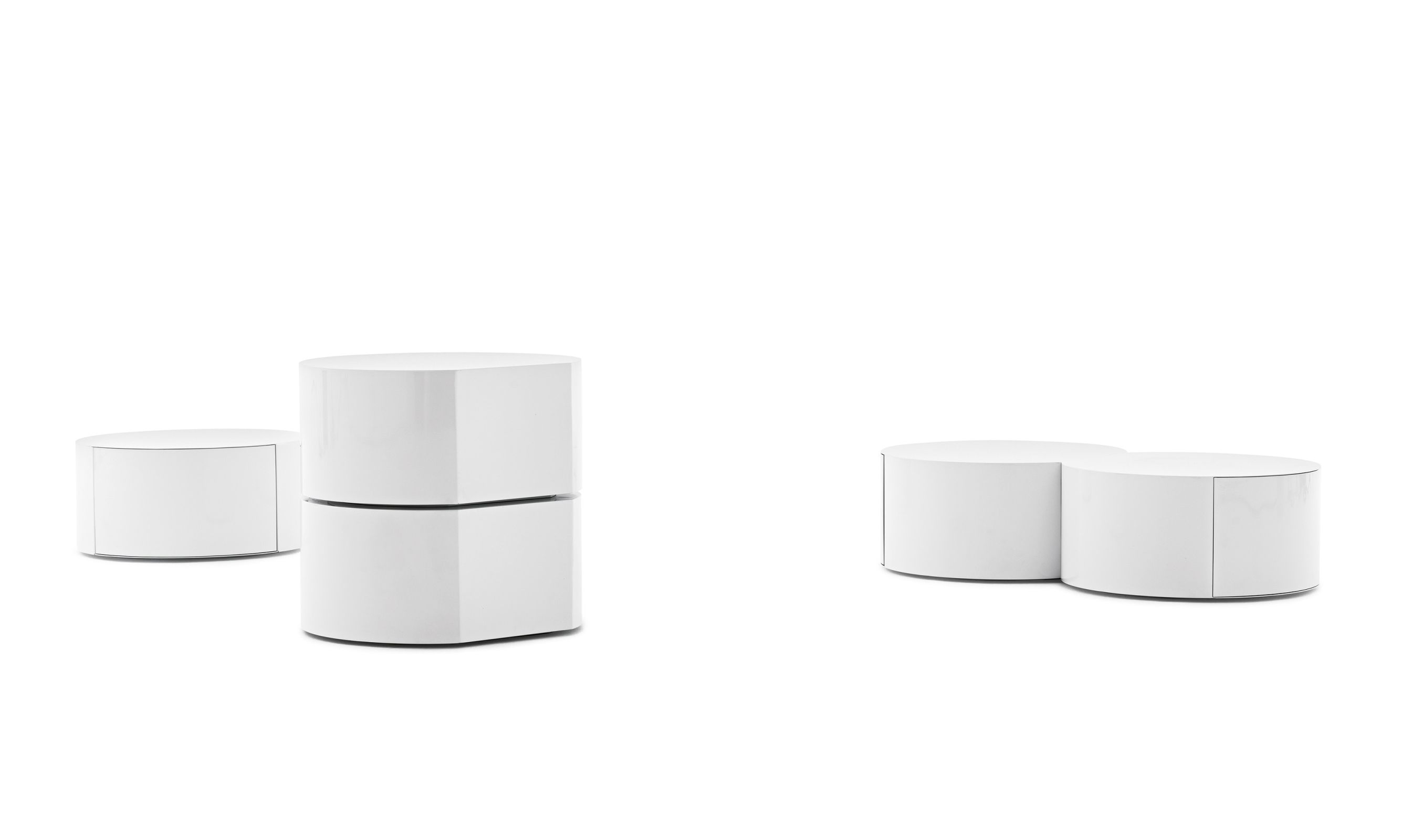 Bon.Bon Container von Opinion Ciatti: Weiße, modulare Aufbewahrungsmöbel für Wohnzimmer und Büro. Modernes Design.