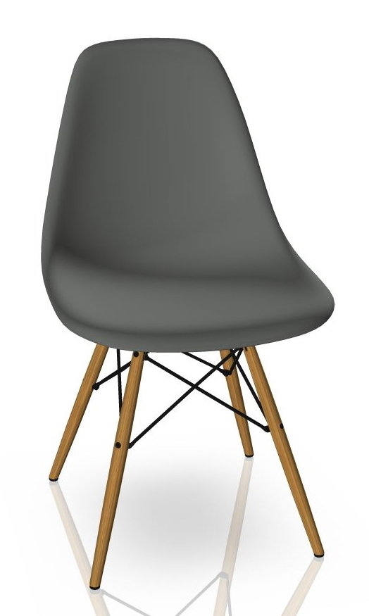 Eames Plastic Side Chair DSW Stuhl Vitra Esche honigfarben-Granitgrau