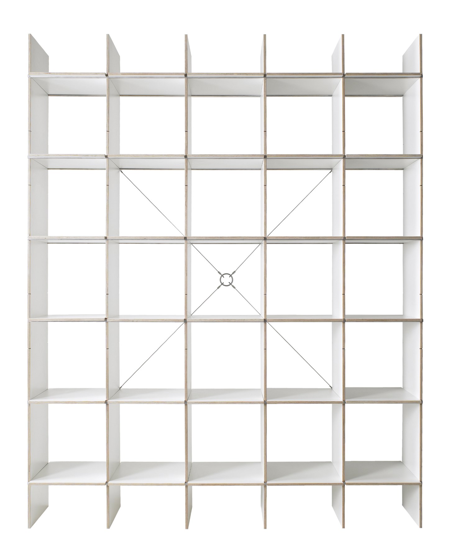 Weißes FNP Regal von Nils Holger Moormann, ein modernes modulares Regalsystem für Wohnzimmer und Büro.