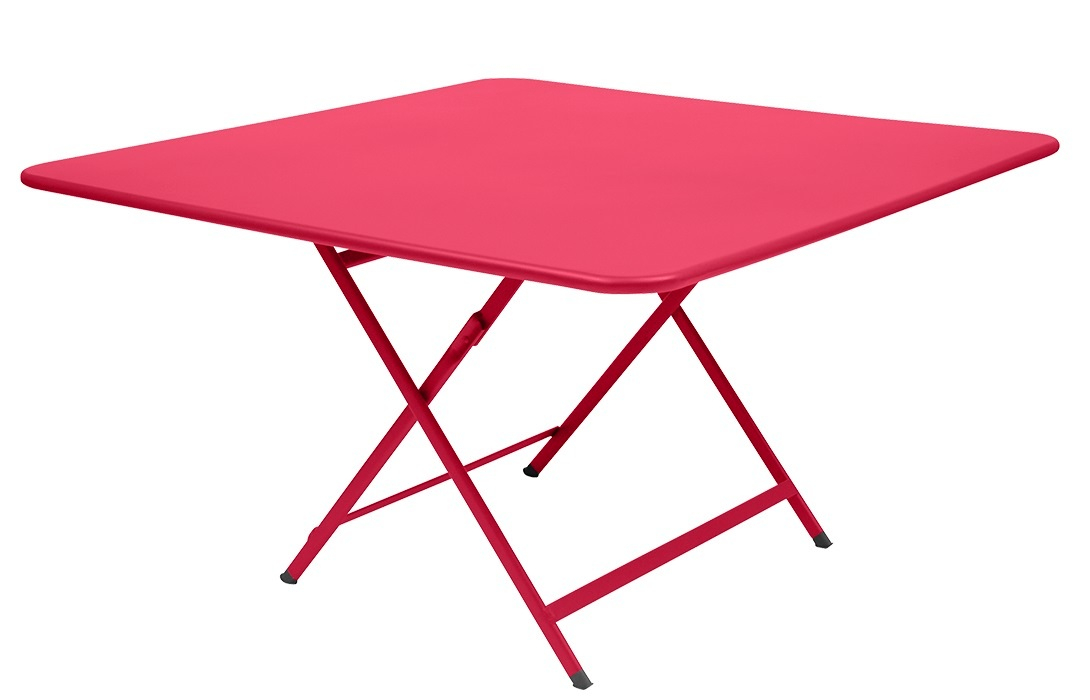 Roter Caractere Klapptisch von Fermob für den Garten oder Balkon. Eckiger Outdoor Tisch.