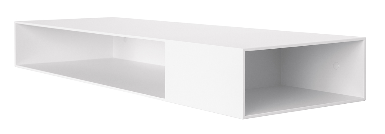 Weiße Match Konsole von Schönbuch, ein modernes Wandregal mit zwei Fächern für Flur oder Wohnzimmer.