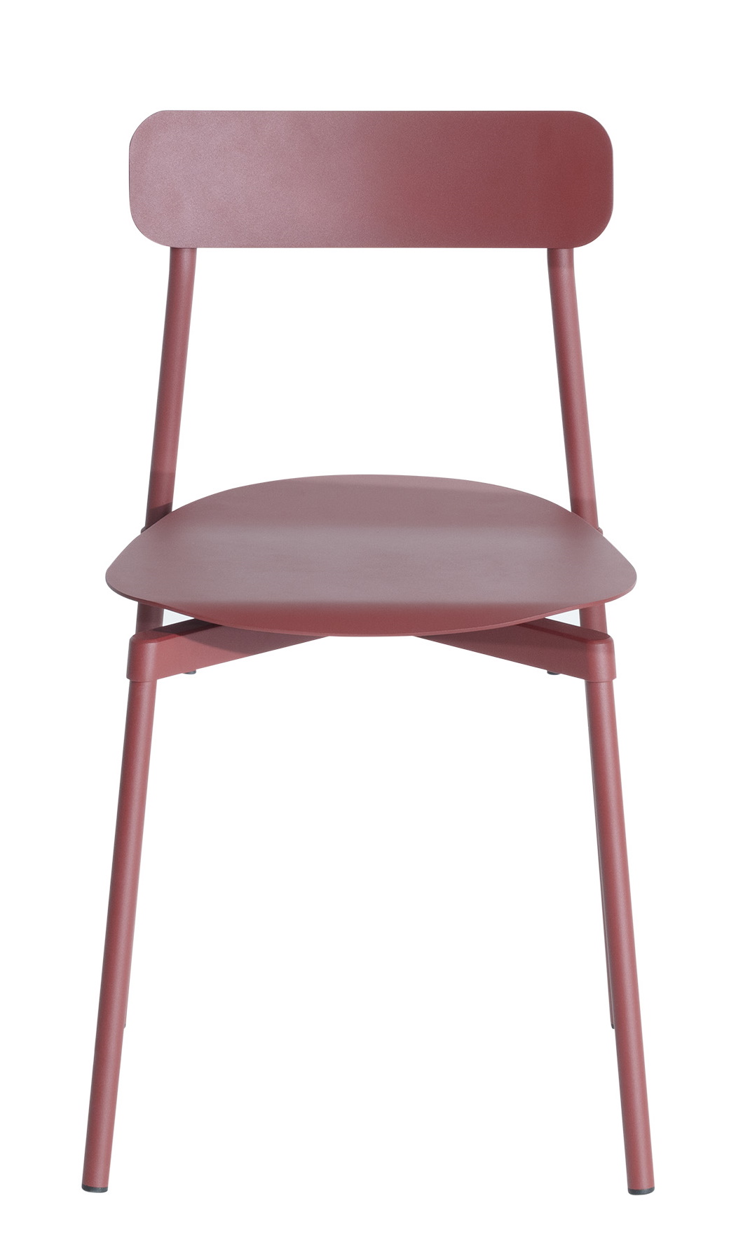 Fromme Chair Stuhl von Petite Friture in Braunrot, minimalistisches Design für Esszimmer und Wohnbereich.