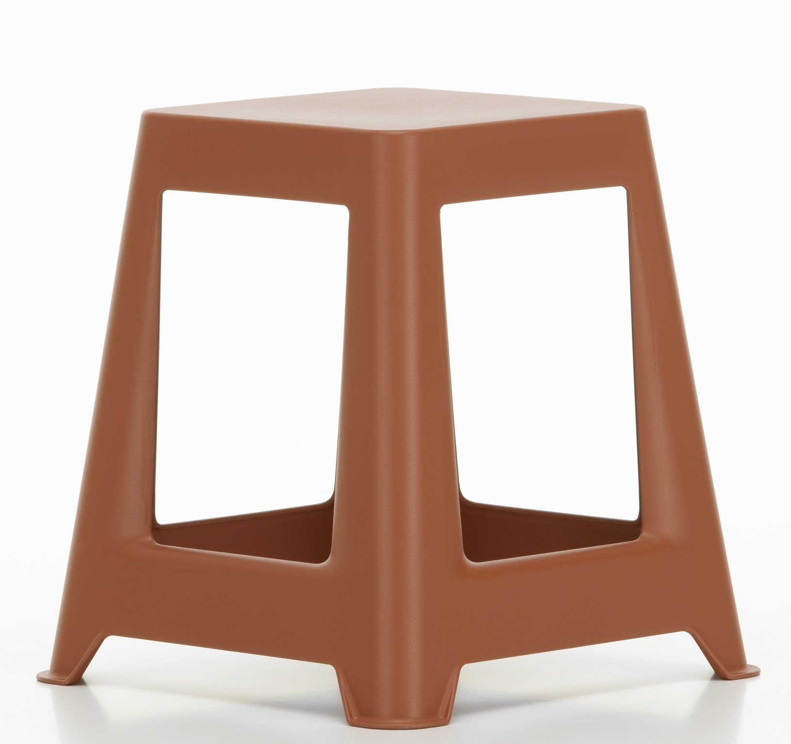 Brauner Chap Hocker von Vitra, ein moderner Kunststoffhocker für Wohnen und Büro.