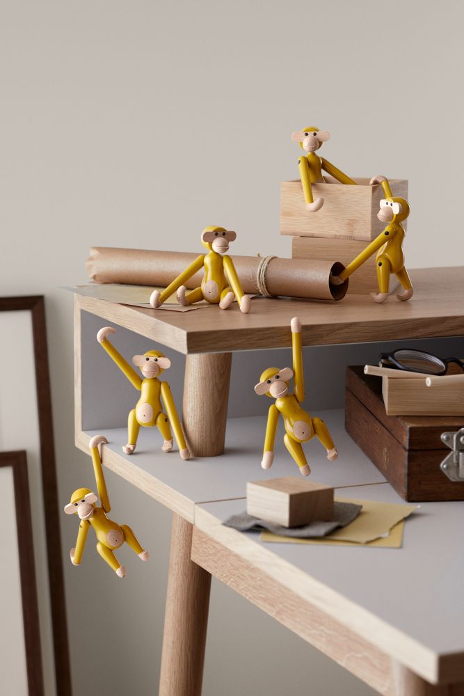 Affe Mini farbig Kay Bojesen Vintage Gelb