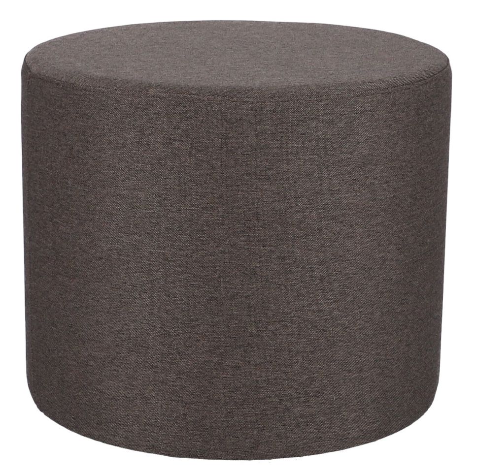 Brauner, runder Rondo Pouf von Jan Kurtz, ideal als Sitzhocker oder Beistelltisch.