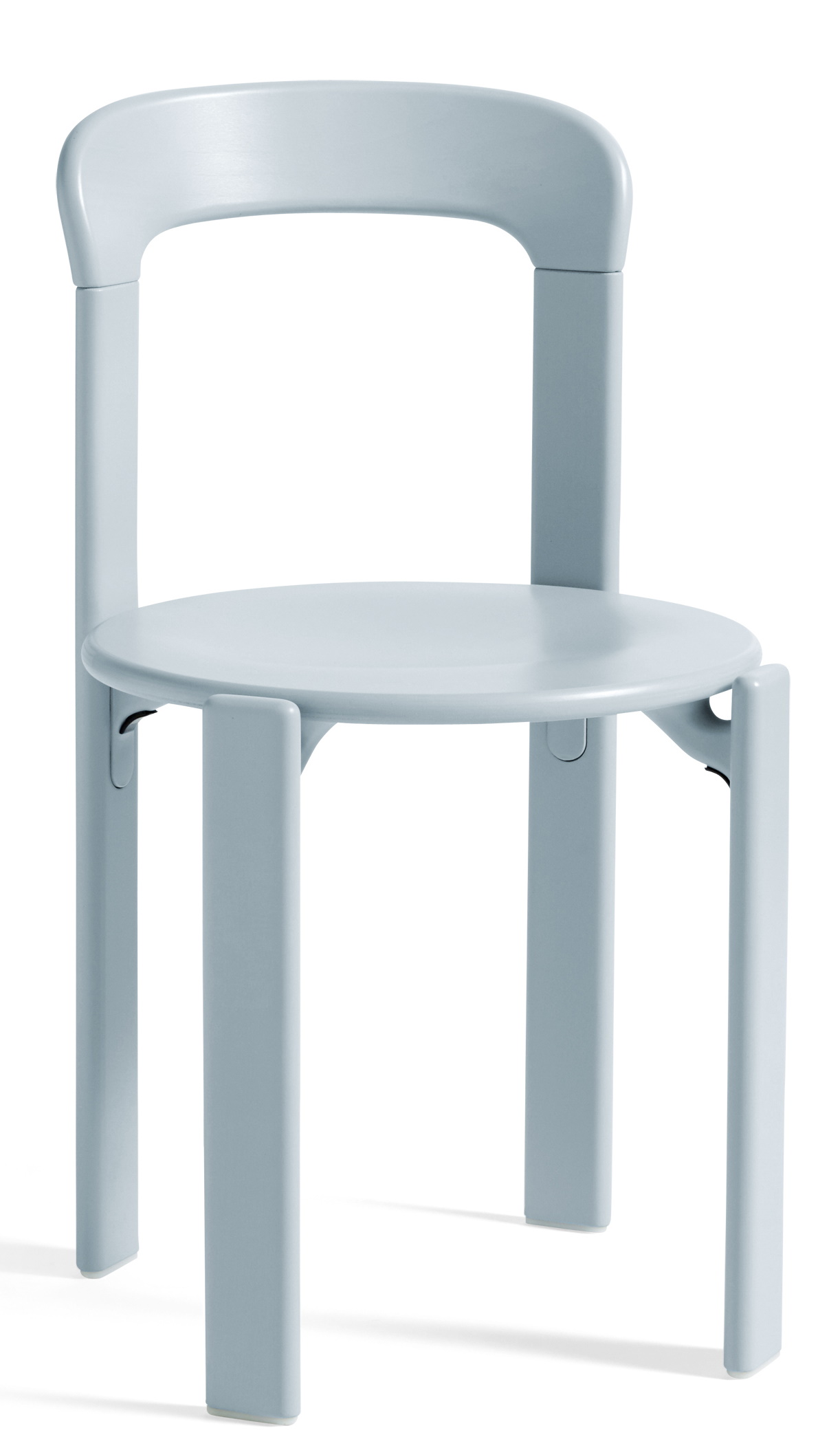 Schieferblauer Rey Stuhl von Hay: Moderner Designstuhl mit runder Sitzfläche und minimalistischem Gestell.