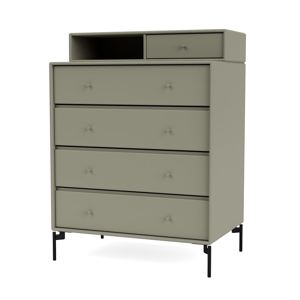 KEEP Kommode mit fünf Schubladen und schwarzem Gestell, moderne Aufbewahrung für Schlafzimmer und Wohnraum.