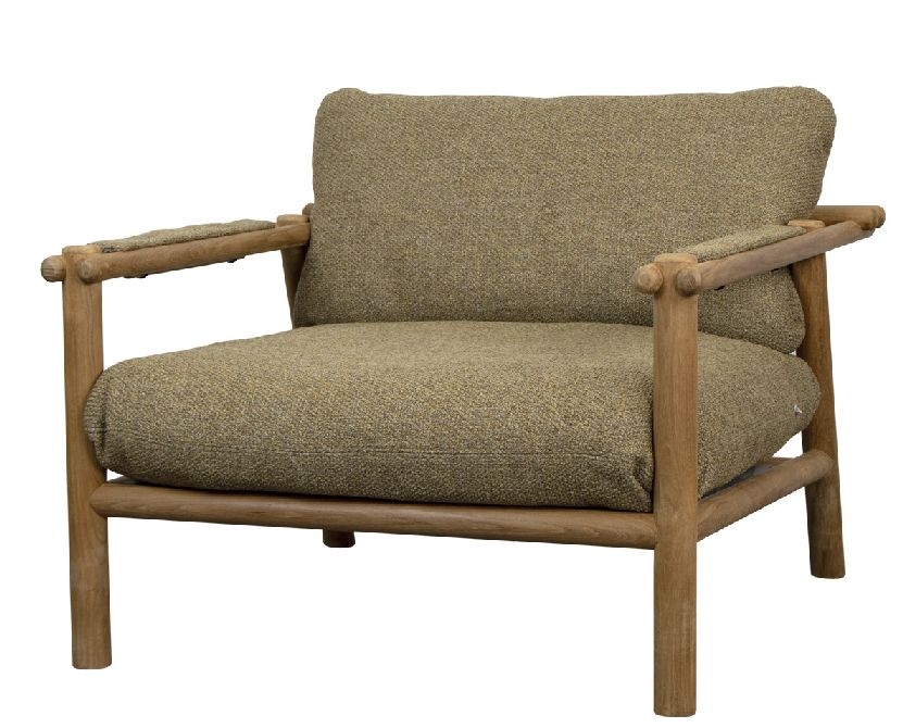 Sticks Lounge Chair Sessel Outdoor Cane-Line Gestell Teak / Kissen Turmeric yellow