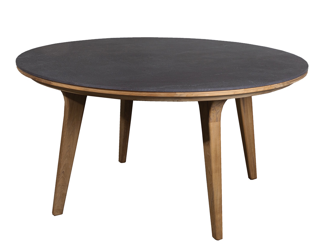 Aspect Table Esstisch rund Outdoor Cane-Line Keramik Fossil schwarz