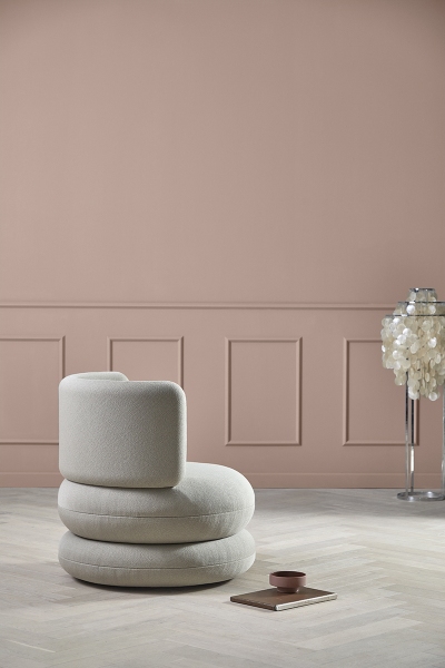 Beiger Easy Chair Sessel von Verpan, moderner Design Sessel mit runden Formen.