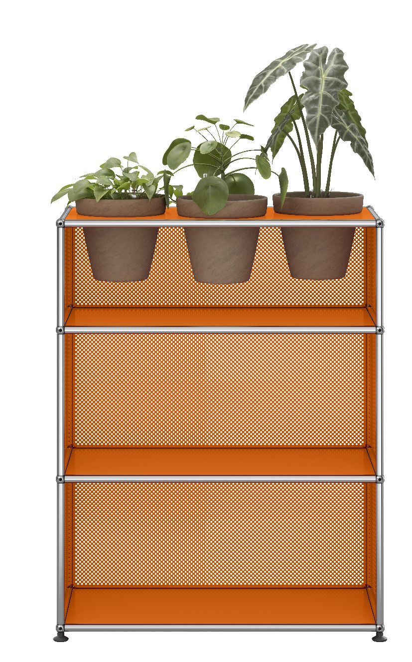 USM Haller Sideboard M56 mit Pflanzenzubehör QUICK SHIP Reinorange