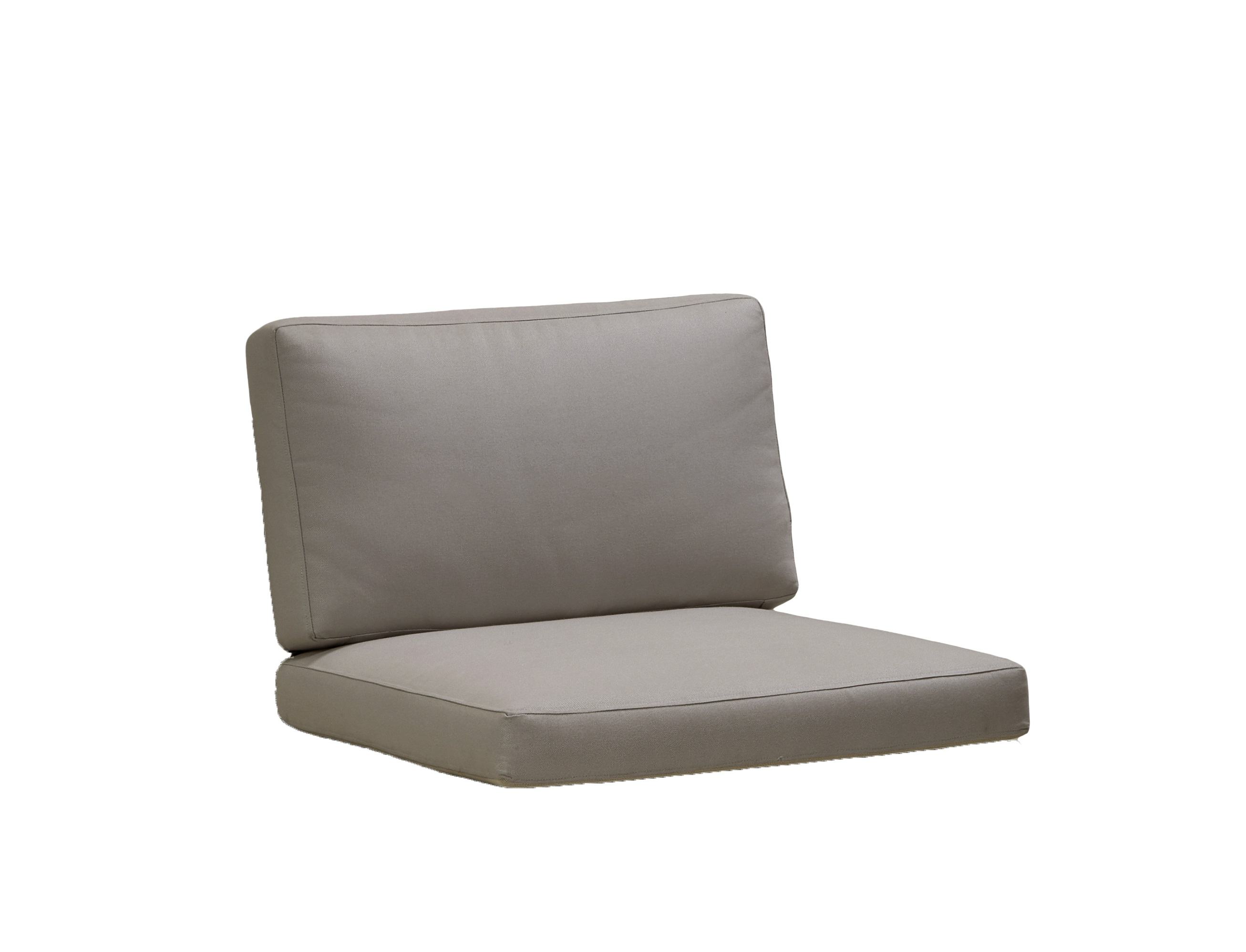Kissensatz für Cane-Line Connect Outdoor Loungesessel in Taupe: Sitzkissen und Rückenkissen für Gartenmöbel.
