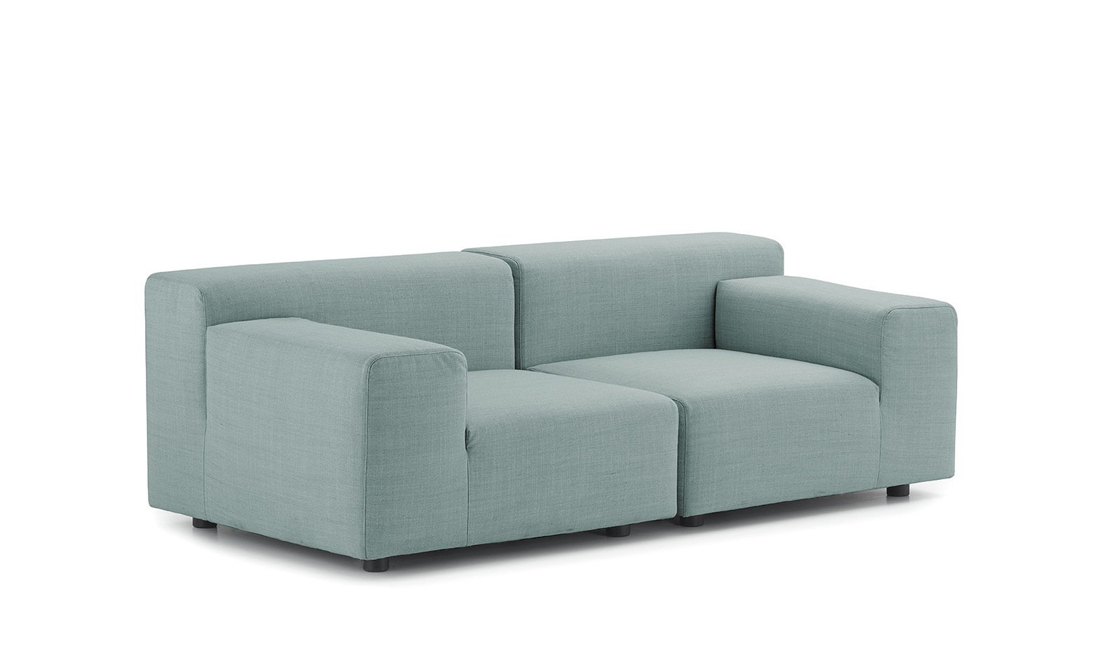 Plastics Sofa 2-Sitzer von Kartell für den Außenbereich, hellblau, modernes Design.