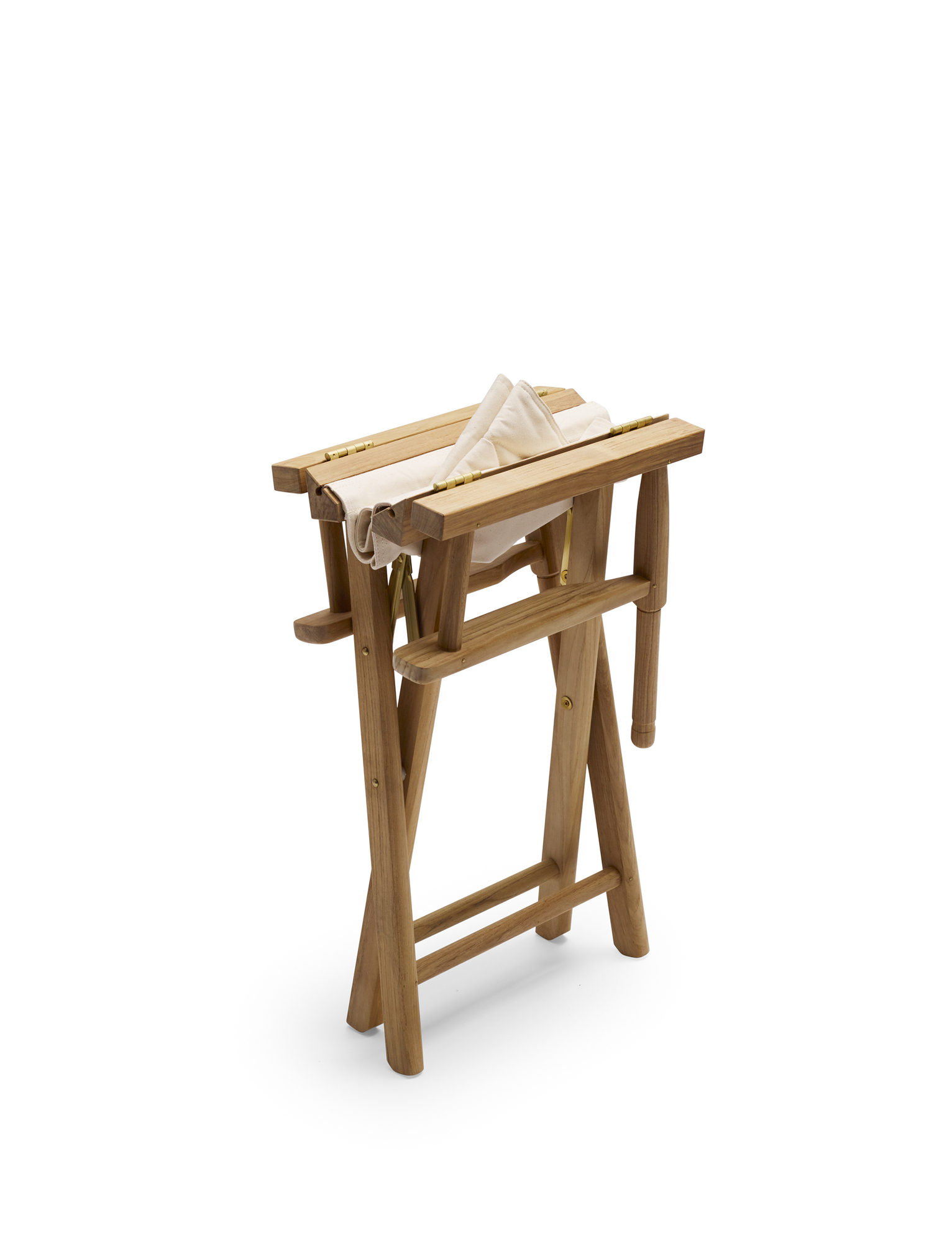 Zusammengeklappter Director's Chair Stuhl von Skagerak by Fritz Hansen aus Teakholz für Indoor und Outdoor.