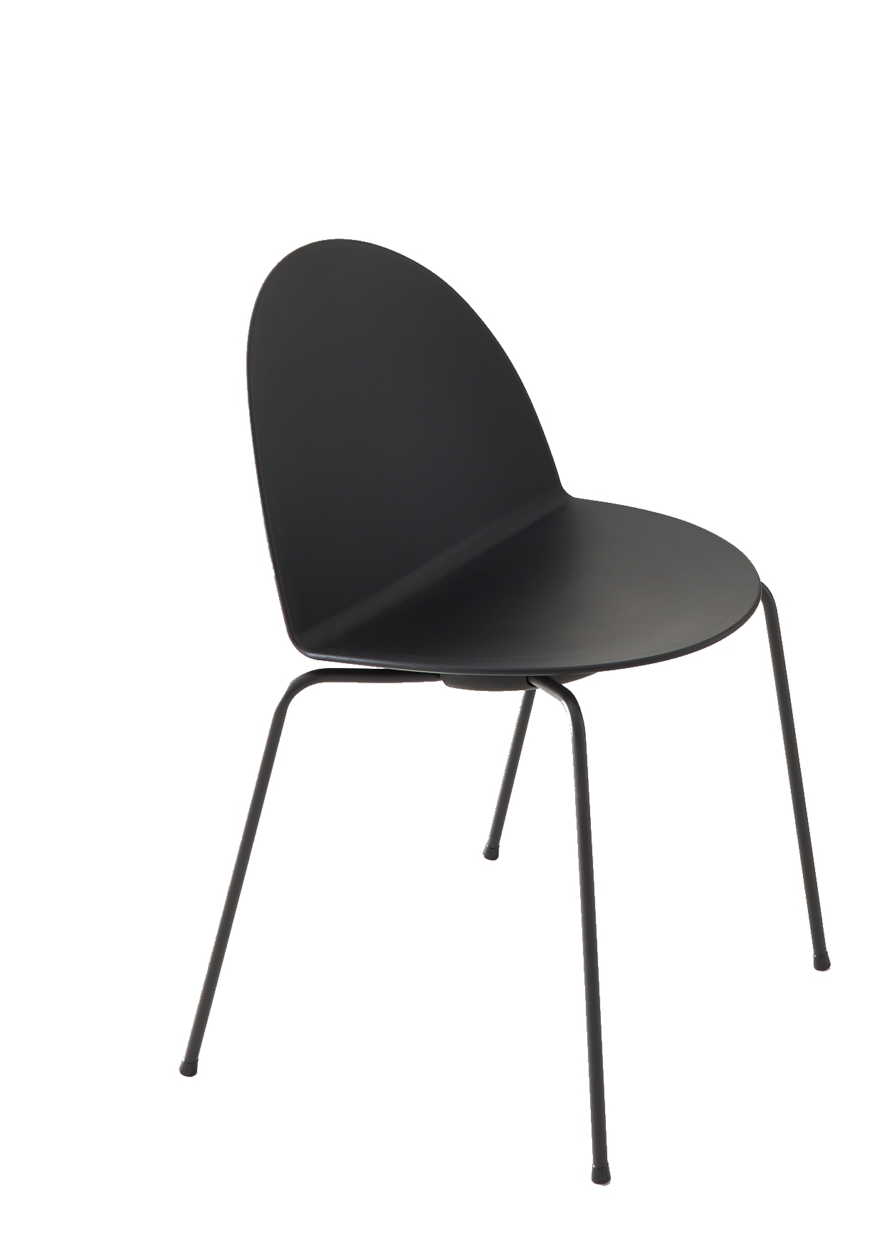 Schwarzer Camel Stuhl von Segis mit Vierfußgestell, moderner Designstuhl für Esszimmer und Büro.