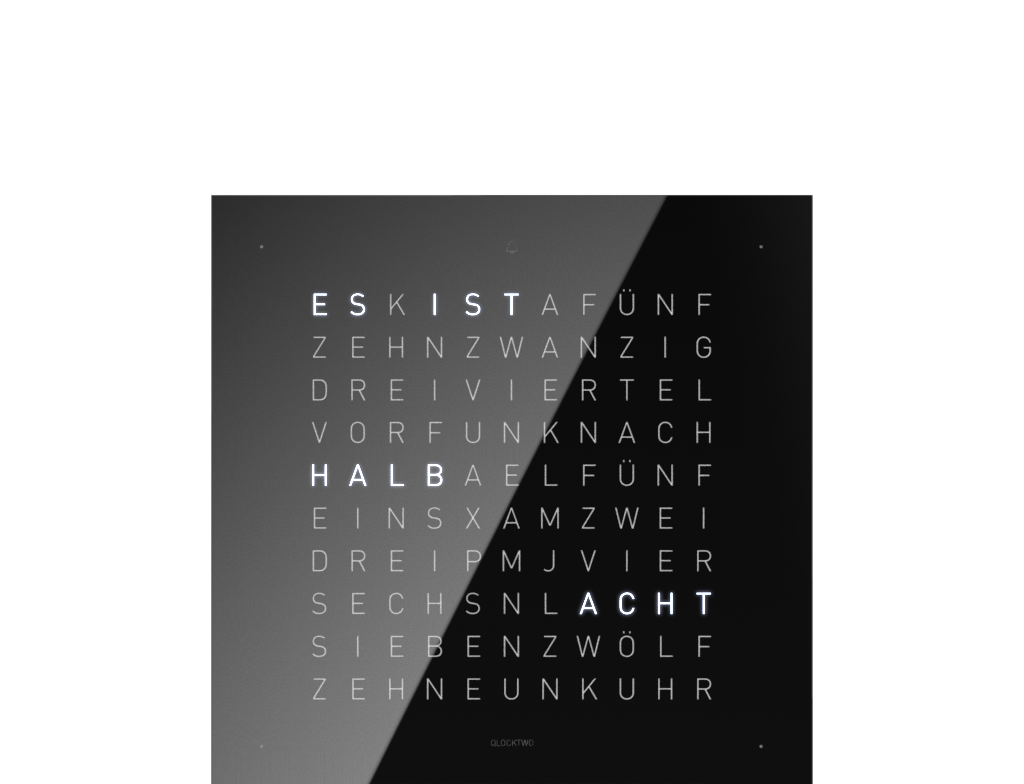 Frontcover für Earth 13.5 Tischuhr / Zeitobjekt Deutsch QLOCKTWO