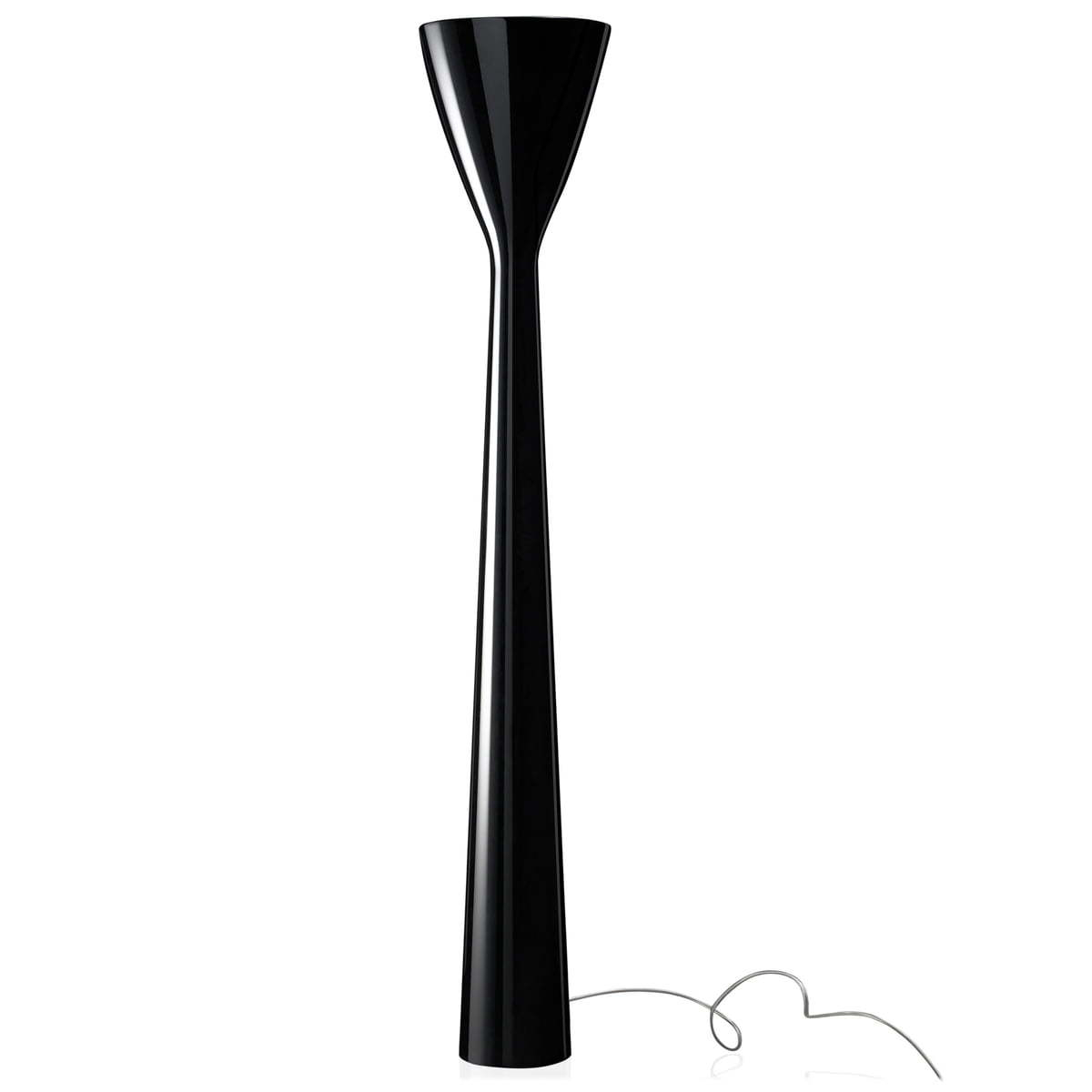 Schwarze D38L Carrara Stehleuchte von Luceplan: Moderne LED Lampe für Wohnzimmer und Büro.