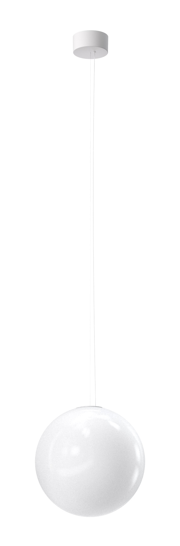 Weiße My Sphere Pendelleuchte von Flos mit runder Form und minimalistischem Design.