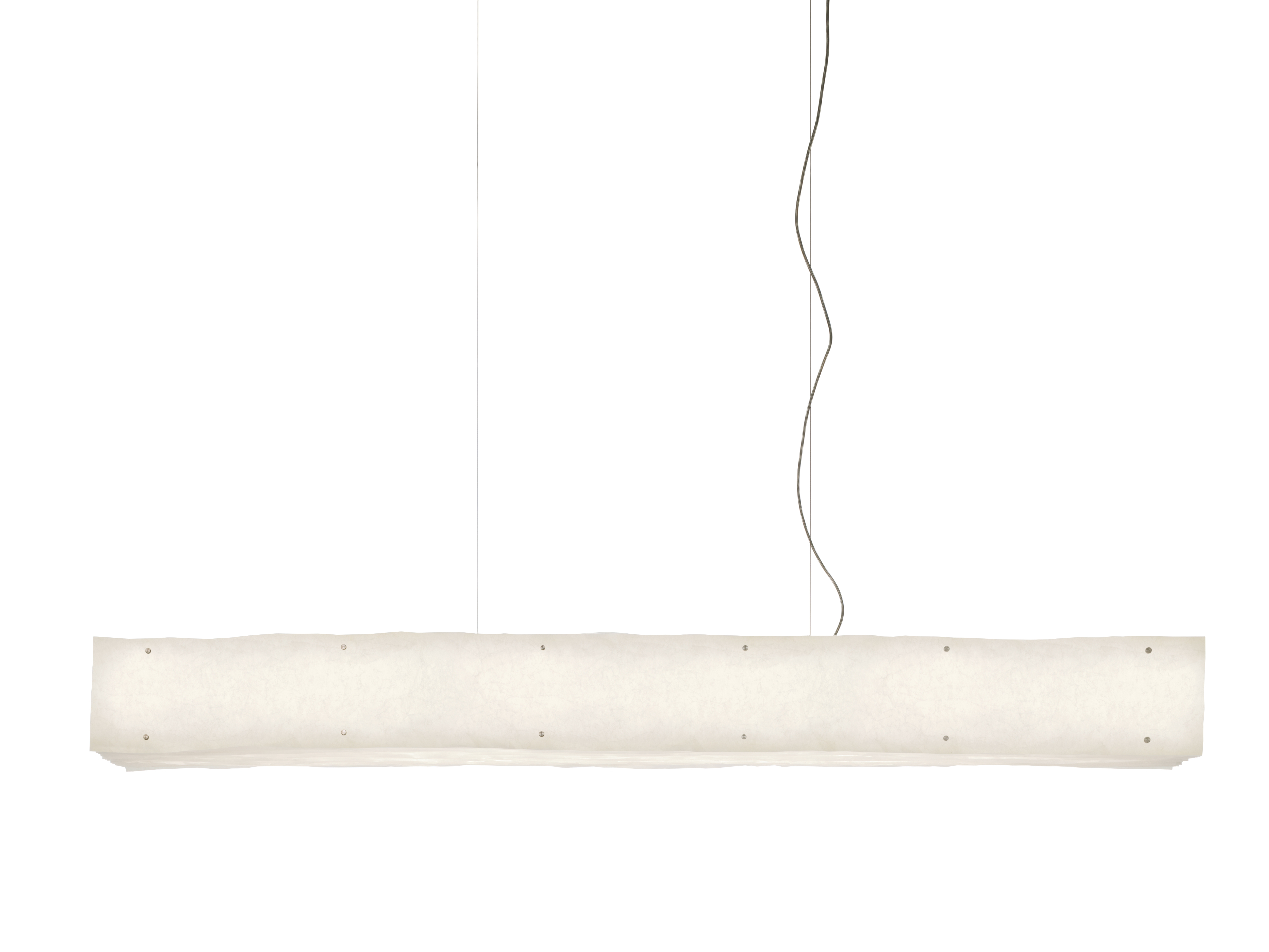 One by One Pendelleuchte von Belux, lange, rechteckige Hängeleuchte mit sanftem, diffusem Licht.