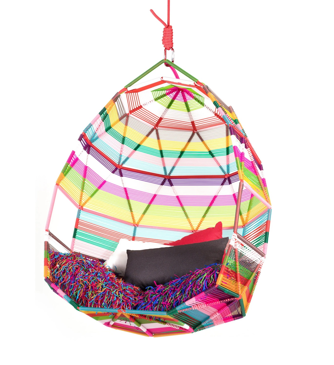 Tropicalia Cocoon Schwingsessel Multicolor mit 5 Kissen Moroso
