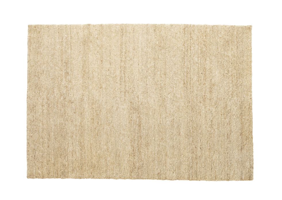 Nanimarquina Earth Rug Teppich Creme, 250x350cm, Detailaufnahme. Teppich aus Naturfasern, neutraler Farbton.