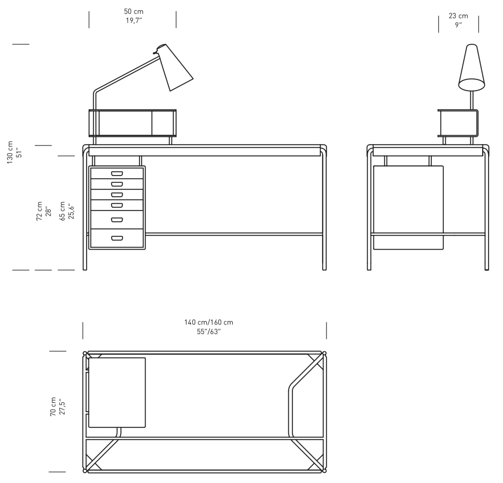 AJ52 Society Table Arbeitstisch Walnuß geölt Carl Hansen & Søn