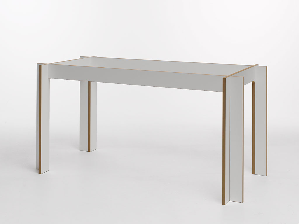 Tojo Tischgruppe: Moderner, großer Tisch in Weiß mit minimalistischem Design für Esszimmer oder Büro.