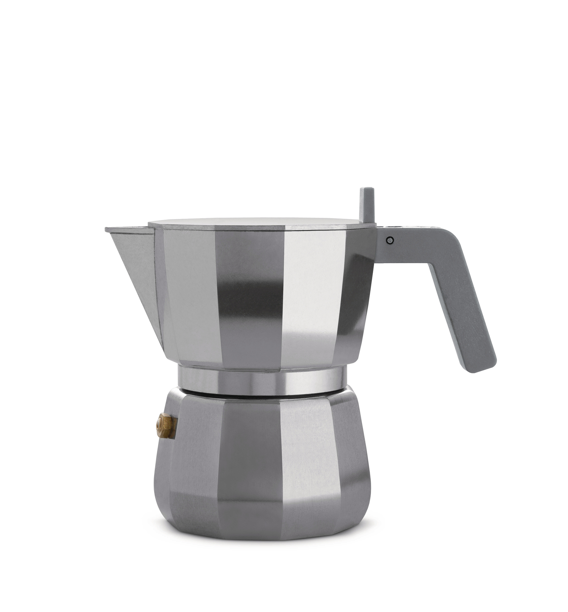 Alessi Moka Espressokocher DC06 für 3 Tassen, silberfarben, für die Zubereitung von Espresso.